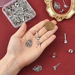 80Pcs 4 Styles Tibetan Style Zinc Alloy Pendants&nbsp;TIBEP-YW0012-43