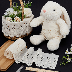 5 Yards Cotton Embroidery Flower Wavy Edged Lace Ribbons&nbsp;OCOR-FG0002-85B