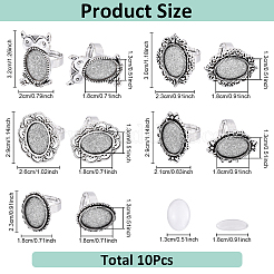 DIY Adjustable Iron & Alloy Finger Ring Making Kits&nbsp;DIY-YW0017-14AS