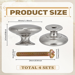 Round Aluminium Alloy Drawer Knob&nbsp;FIND-WH0400-52