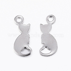 Tarnish Resistant 304 Stainless Steel Kitten Pendants&nbsp;STAS-H396-04P