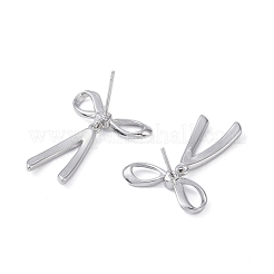 Rack Plating Bowknot Brass Stud Earrings for Women&nbsp;EJEW-NH0002-03P