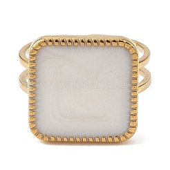 304 Stainless Steel Enamel Open Cuff Rings for Women&nbsp;RJEW-F166-36G-01