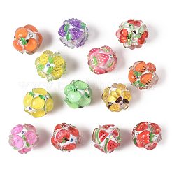13Pcs 13 Colors Fruit Round Resin Beads&nbsp;RESI-FS0002-27