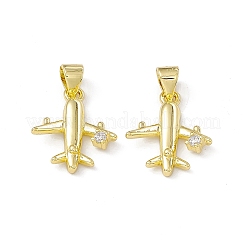 Rack Plating Brass Micro Pave Cubic Zirconia Pendants&nbsp;ZIRC-I061-03G