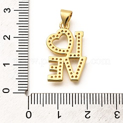 Rack Plating Brass Micro Pave Cubic Zirconia Pendants&nbsp;KK-L226-013G