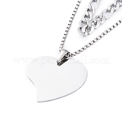 Non-Tarnish 304 Stainless Steel Double Layer Necklaces&nbsp;NJEW-M181-12P