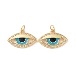 Eye Brass Micro Pave Clear Cubic Zirconia Charms&nbsp;KK-G435-34G