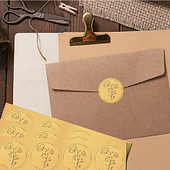 Plastic Self Adhesive Gold Foil Embossed Stickers&nbsp;DIY-WH0575-008