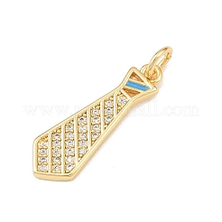 Brass Micro Pave Clear Cubic Zirconia Pendants&nbsp;KK-P339-21G-01