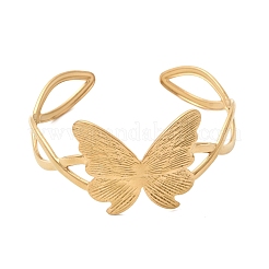 Butterfly 304 Stainless Steel Cuff Bangles for Women&nbsp;BJEW-A155-01G