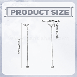 1 Pair Brass Rhinestone Heart Tassel Ear Thread for Women&nbsp;EJEW-LP0003-63P