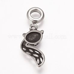 304 Stainless Steel European Dangle Charms&nbsp;OPDL-G006-33AS