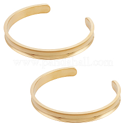 2Pcs Stainless Steel Open Cuff Bangles&nbsp;BJEW-SC0001-67A