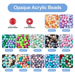 72G 12 Colors Opaque Acrylic Beads&nbsp;OACR-TA0003-91