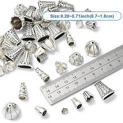 50Pcs 10 Styles Tibetan Style Bead Caps & Cone&nbsp;DIY-YW0008-48
