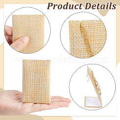 12Pcs Linen Cloth Rectangle Slant Back Single Earring Display Stands&nbsp;EDIS-TW0001-01