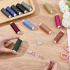 12 Rolls 12 Colors Round Waxed Polyester Twisted Cord&nbsp;YC-CL0001-03B