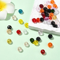Faceted Rondelle Transparent Glass Beads&nbsp;GLAA-YW0004-13A