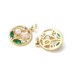 Brass Micro Pave Cubic Zirconia Pendants&nbsp;KK-P334-11G-01