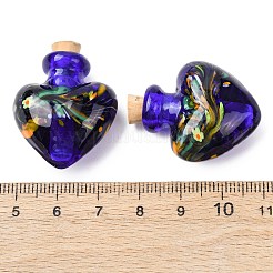 Handmade Lampwork Perfume Bottle Pendants&nbsp;LAMP-H072-02D