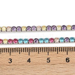 925 Sterling Silver Colorful Cubic Zirconia Chains&nbsp;STER-C016-02A-P01