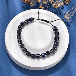Adjustable Natural Lapis Lazuli and Non-magnetic Synthetic Hematite Braided Bead Bracelets&nbsp;BJEW-Z090-01F