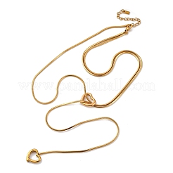 304 Stainless Steel Heart Pendant Y Pendant Necklaces&nbsp;NJEW-U026-05G