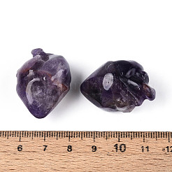 Natural Amethyst Heart Beads&nbsp;G-T144-04F