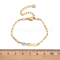 304 Stainless Steel Paperclip Chain Bracelets&nbsp;BJEW-A035-04G-01