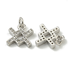 Rack Plating Brass Micro Pave Cubic Zirconia Pendants&nbsp;KK-K386-02F-P
