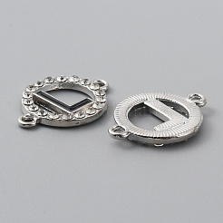 Zinc Alloy Crystal Rhinestone Connector Charms&nbsp;ALRI-WH0005-17L-P
