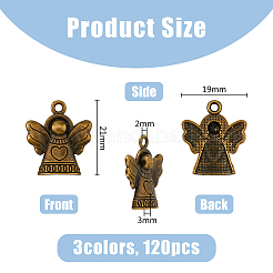 120PCS 3Colors Tibetan Style Pendants&nbsp;TIBEP-DC0001-05
