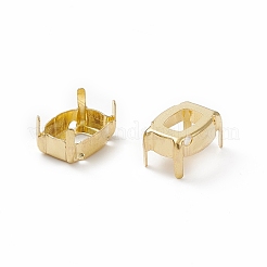 Rectangle Brass Sew on Prong Settings&nbsp;KK-N0084-A05-8x10G