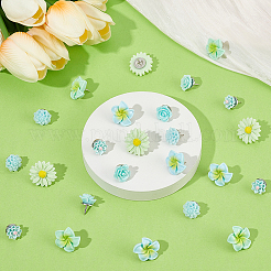 24Pcs 6 Styles Flower Resin Drawing Pins&nbsp;AJEW-BM0001-05