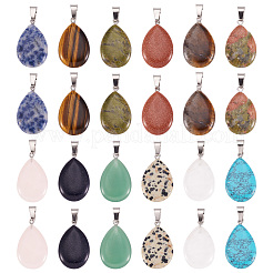 50Pcs Natural & Synthetic Mixed Gemstone Pendants&nbsp;G-TA0001-47