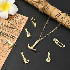 14Pcs 7 Styles Rack Plating Brass Pendants&nbsp;KK-CJ0003-27