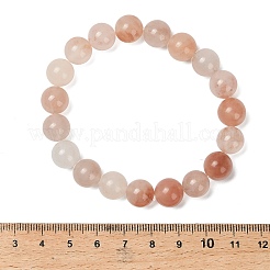 10MM Natural Xinjiang Golden Silk Jade Round Beaded Stretch Bracelets for Women&nbsp;BJEW-G756-01B