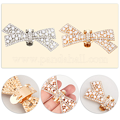 4Pcs 2 Colors Bowknot Alloy Rhinestone Shoe Decorations&nbsp;FIND-CP0002-25