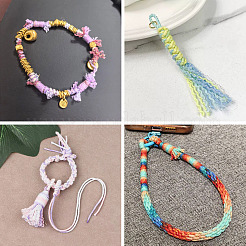 3 Roll 3 Colors Segment Dyed Cotton & Metallic String Threads&nbsp;OCOR-TA0004-12