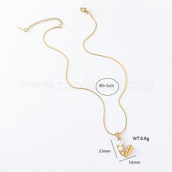3Pcs French Vintage Stainless Steel Pave Imitation Pearl Heart Pendant Necklaces for Women&nbsp;TO4650