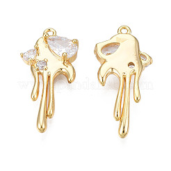 Brass Micro Pave Cubic Zirconia Pendants&nbsp;KK-N231-290A
