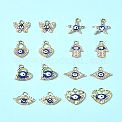 16Pcs 8 Styles UV Plating Alloy Enamel Pendants&nbsp;FIND-FS0002-74