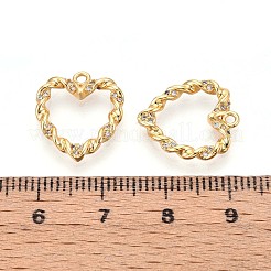 Brass Micro Pave Cubic Zirconia Pendants&nbsp;KK-N263-90G