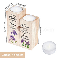 Wooden Candle Holders Set&nbsp;AJEW-SD0001-21E