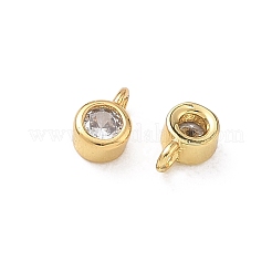 Brass Micro Pave Clear Cubic Zirconia Charms&nbsp;KK-D289-48B-G