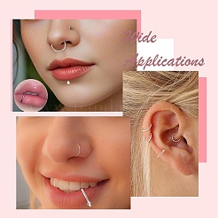 40Pcs 20 Styles 316L Surgical Stainless Steel & 316 Surgical Stainless Steel Hoop Nose Rings & Labrets&nbsp;AJEW-CJ0001-73