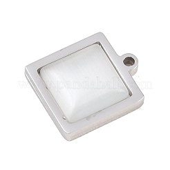 303 Stainless Steel Pave Cat Eye Pendants&nbsp;STAS-K325-05P-02