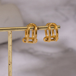 Two-layer C-Shaped 304 Stainless Steel Cuff Earrings&nbsp;XP0910