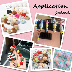 200Pcs 4 Colors Velvet Imitation Rabbit Fur European Beads&nbsp;FIND-SC0022-89